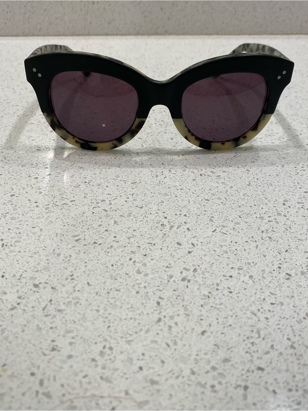 Krewe Julia Black and Tortoiseshell Cat-Eye Sunglasses